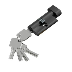 Цилиндр ключ/фиксатор FAB-6.3S 56(28/28) SBlack (алюм., 5 ключей)