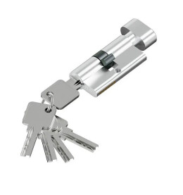 Цилиндр ключ/фиксатор FAB-6.3S 56(28/28) SChrome (алюм., 5 ключей)