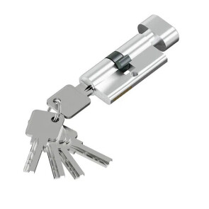 Цилиндр ключ/фиксатор FAB-6.3S 56(28/28) SChrome (алюм., 5 ключей)