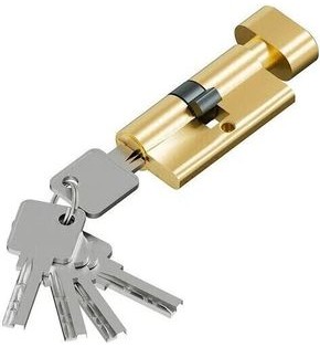 Цилиндр ключ/фиксатор FAB-6.3S 56(28/28) SGold (алюм., 5 ключей)