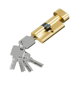 Цилиндр ключ/фиксатор FAB-6.3S 56(28/28) SGold (алюм., 5 ключей)