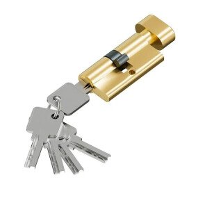 Цилиндр ключ/фиксатор FAB-6.3S 56(28/28) SGold (алюм., 5 ключей)
