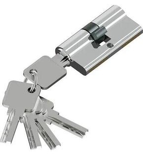 Цилиндр ключ/ключ KAB-6.3S 56(28/28) Chrome (алюм., 5 ключей)