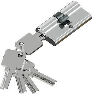 Цилиндр ключ/ключ KAB-6.3S 56(28/28) Chrome (алюм., 5 ключей)