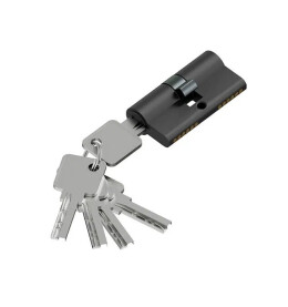 Цилиндр ключ/ключ KAB-6.3S 56(28/28) SBlack (алюм., 5 ключей)