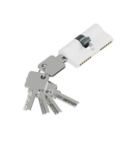Цилиндр ключ/ключ KAB-6.3S 56(28/28) Swhite (алюм., 5 ключей)