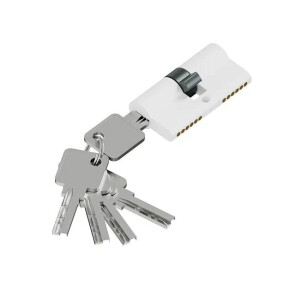 Цилиндр ключ/ключ KAB-6.3S 56(28/28) Swhite (алюм., 5 ключей)