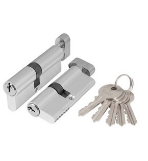 Цилиндровый механизм (AZ102/90) AZ1002Knob90 (40+10+40) CP хром