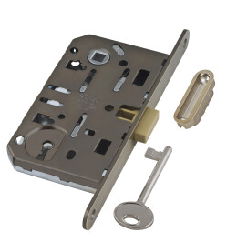 B06101.50.12.640 Корпус врезного замка под ключ (ант. бр.) MEDIANA POLARIS с отв. пл. (скин)