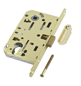 B06103.50.03.640 Корпус врезного замка магнитный под цил. (латунь) MEDIANA POLARIS с отв. пл. (скин)