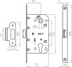 Корпус врезного замка c защёлкой PLASTLP85-50 ВL черный