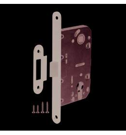 Корпус врезного замка c защёлкой PLASTLP85-50 ВL черный