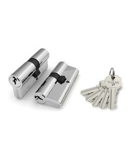 Цилиндровый механизм «100 CA 80 mm» (35+10+35) CP Хром 3 кл.