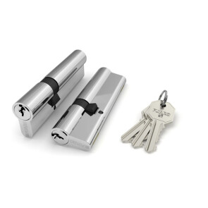 Цилиндровый механизм «100 CA 90 mm» (40+10+40) CP Хром 3 кл.