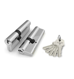 Цилиндровый механизм «100 CA 90 mm» (40+10+40) CP Хром 5 кл.