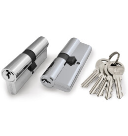 Цилиндровый механизм (100 ZA/90) 1000ZAKey90(40+10+40) CP хром 5Key