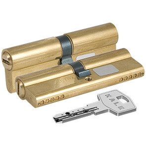 Цилиндровый механизм «164 BN/100» (45+10+45) mm Латунь 5 кл.