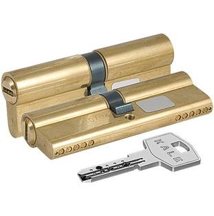 Цилиндровый механизм «164 BN/100» (45+10+45) mm Латунь 5 кл.
