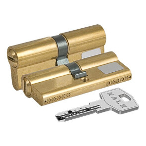 Цилиндровый механизм «164 BN/70» (30+10+30) mm Латунь 5 кл.