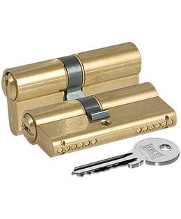 Цилиндровый механизм «164 GN/80» (30+10+40) mm Латунь 3 кл.