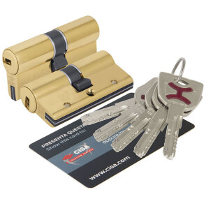 Цилиндровый механизм «Cisa AP4S 0P3S1-19.66» (60 мм/30+10+40) Латунь