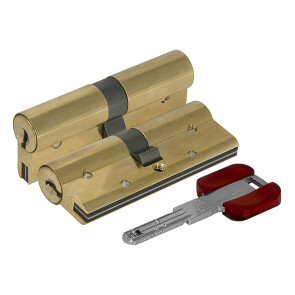 Цилиндровый механизм «Cisa RS3 OL3S1-18.66» (80 мм/35+10+35) Латунь