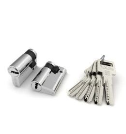 Цилиндровый механизм «R600/45 mm» (30+10+5) CP Хром 5 кл.
