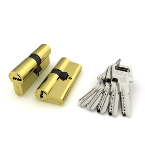 Цилиндровый механизм «R600/60 mm» (25+10+25) PB Латунь 5 кл.