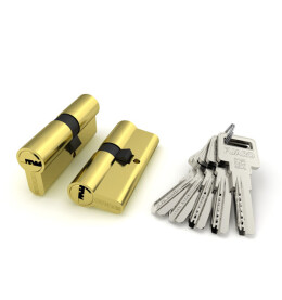 Цилиндровый механизм «R600/68 mm» (26+10+32) PB Латунь 5 кл.