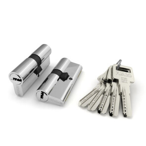 Цилиндровый механизм «R600/80 mm» (30+10+40) CP Хром 5 кл.