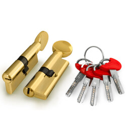 Цилиндровый механизм «D-PRO502/60 mm» (25+10+25) PB Латунь 5 кл.