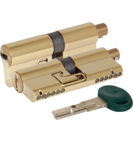 Цилиндровый механизм под вертушку «C31F363601TC5» (72 мм/31+10+31) Латунь (PVD)