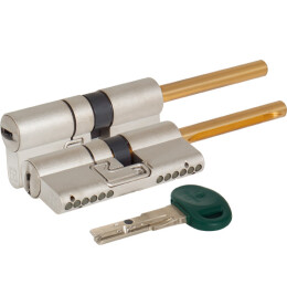 Цилиндровый механизм под вертушку (дл. шток) «C31P313101C5» (62 мм/26+10+26) МатНикель