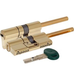 Цилиндровый механизм под вертушку (дл. шток) «C31P513101LC5» (82 мм/46+10+26) Латунь (PVD)