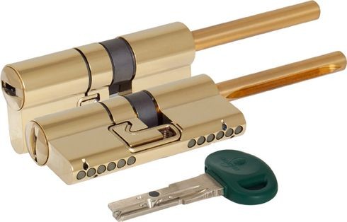 Цилиндровый механизм под вертушку (дл. шток) «C31P513101LC5» (82 мм/46+10+26) Латунь (PVD)
