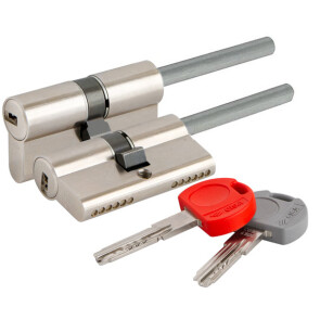 Цилиндровый механизм под вертушку (дл. шток) «Cisa ASIX PRO OE307-12.12» (70 мм/35+10+25) Никель