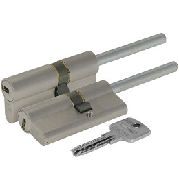 Цилиндровый механизм под вертушку (дл. шток) «Cisa ASTRAL OА317-07.12» (60 мм/25+10+25) Никель