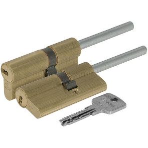 Цилиндровый механизм под вертушку (дл. шток) «Cisa ASTRAL OА317-87.00» (90 мм/55+10+25) Латунь