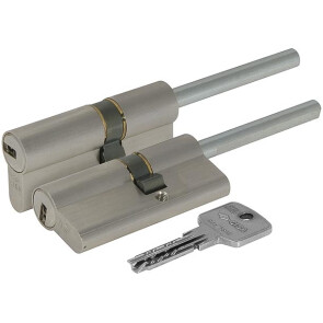 Цилиндровый механизм под вертушку (дл. шток) «Cisa ASTRAL OА317-87.12» (90 мм/55+10+25) Никель