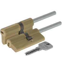 Цилиндровый механизм под вертушку (дл. шток) «Cisa ASTRAL S ОА3S7-90.00» (80 мм/45+10+25) Латунь