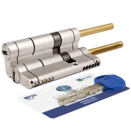 Цилиндровый механизм под вертушку (дл. шток) «CP4P563101C5» (87 мм/51+10+26) МатНикель