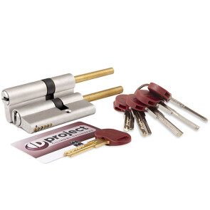 Цилиндровый механизм под вертушку (дл. шток) «DPC1P5131 S3» (82 мм/46+10+26) Сатинированный никель, 5+1 кл.