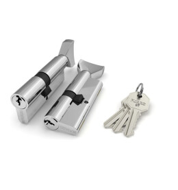 Цилиндровый механизм (100 CM/80) 1000CMKnob80(35+10+35) CP хром 3Key с вертушкой