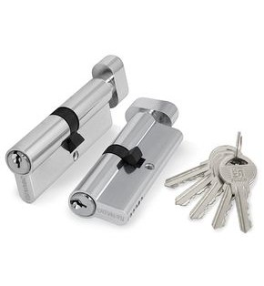 Цилиндровый механизм (100 ZM/70) 1000ZMKnob70(30+10+30) CP хром 5Key с вертушкой