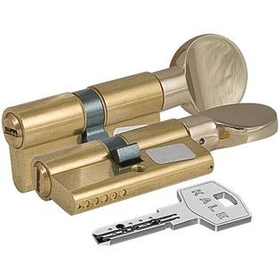 Цилиндровый механизм с вертушкой «164 BM/80» (35+10+35) mm Латунь 5 кл.