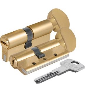 Цилиндровый механизм с вертушкой «164 DBM-E/90» (40+10+40) mm Латунь 5 кл. Блистер