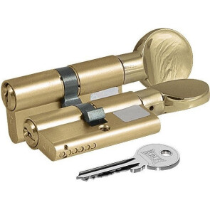 Цилиндровый механизм с вертушкой «164 SH/80» (35+10+35) mm Латунь 5 кл., винт 70 мм