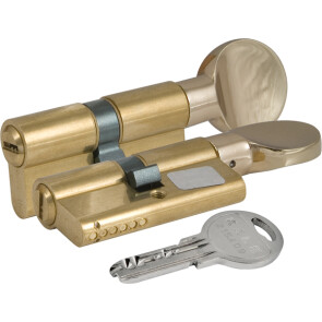 Цилиндровый механизм с вертушкой «164 SM/62» (26+10+26) mm Латунь 5 кл.