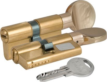Цилиндровый механизм с вертушкой «164 SM/62» (26+10+26) mm Латунь 5 кл.