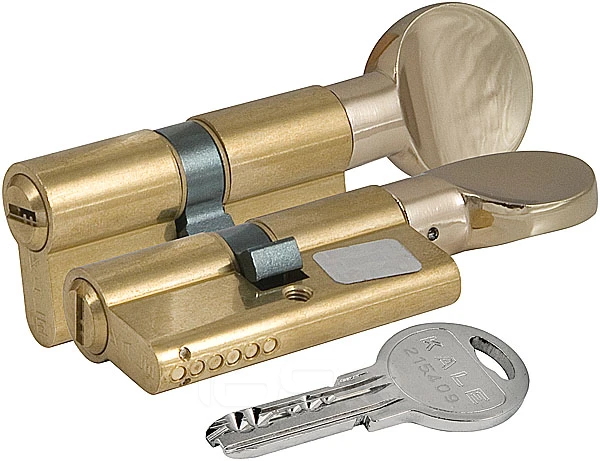 Цилиндровый механизм с вертушкой 164 SM/68 (26+10+32) mm упк.БЛИСТЕР латунь 5 кл.